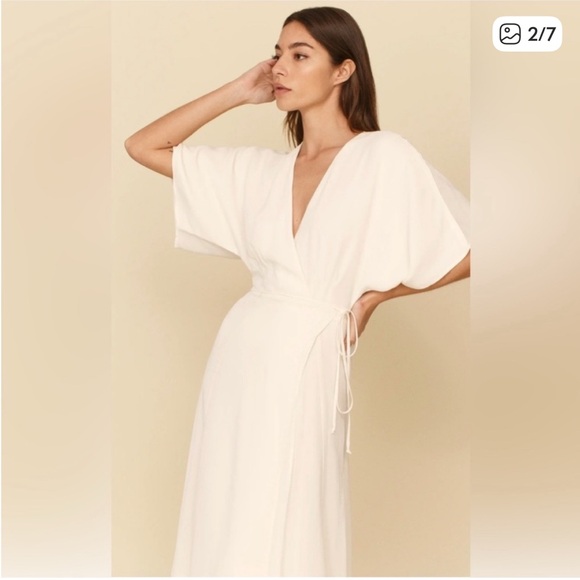 Reformation Karen Dress in Ivory - Picture 2 of 9